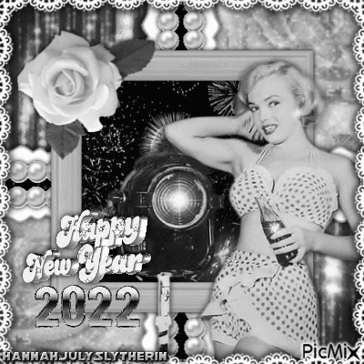 (#)Marilyn Monroe - Happy New Year 2022(#) - Free animated GIF