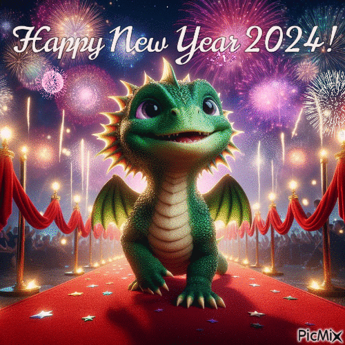 Happy New Year 2024! - Zdarma animovaný GIF