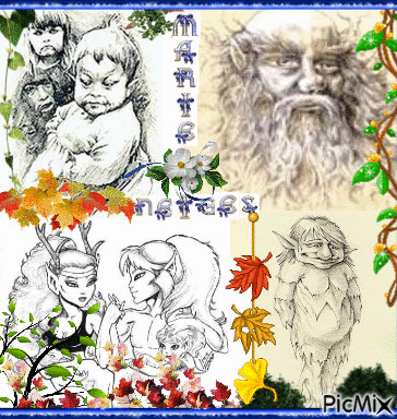 petit tableau de trolles et d'elfes - Ingyenes animált GIF