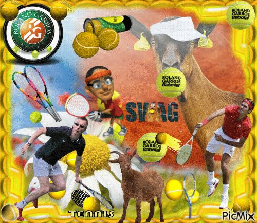 la chèvre a Roland Garros - Free animated GIF