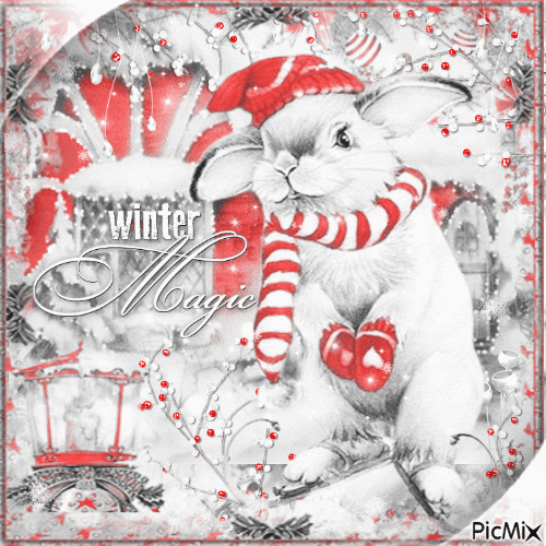 Winter bunny BRW - Gratis animerad GIF