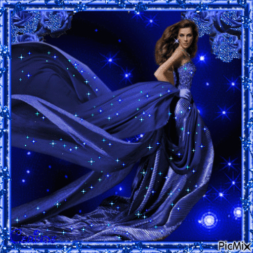 Lady in blue - GIF animate gratis
