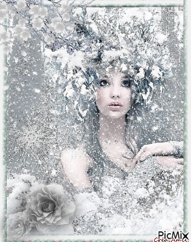 femme neige - Δωρεάν κινούμενο GIF