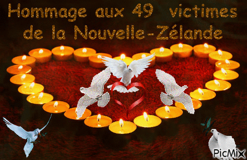Hommage aux victimes N-Zelande - GIF animé gratuit