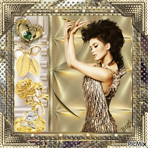 Glamor in gold... - Free animated GIF