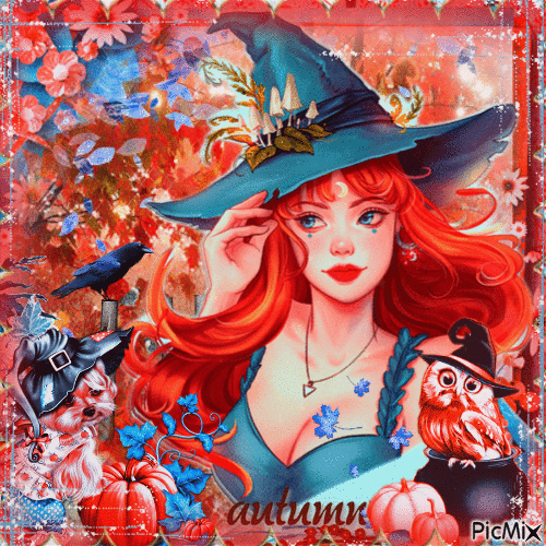Autumn Witch - Gratis geanimeerde GIF