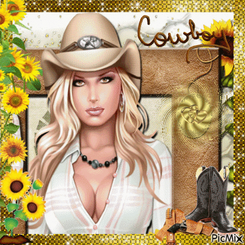 Lady Cowboy - Ilmainen animoitu GIF