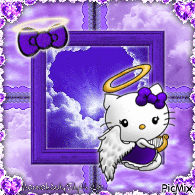 (♥)Angel Hello Kitty in Purple(♥) - GIF animé gratuit