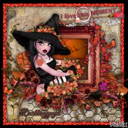 autumn witch - GIF animado grátis
