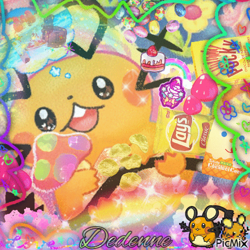 dedenne snacktime - Free animated GIF