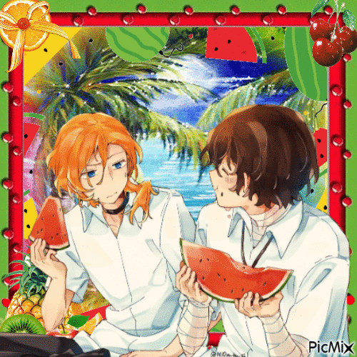 Chuuya and Dazai's Fruity Summer - GIF เคลื่อนไหวฟรี