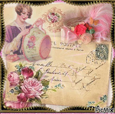 Carte Postale Vintage - zdarma png
