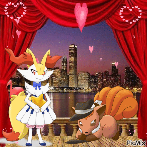 the pokefoxes in love - Free animated GIF