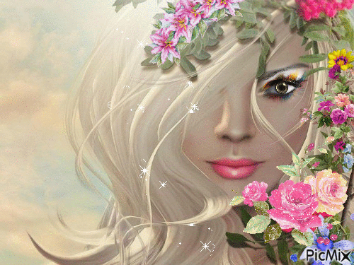 face flowers - Δωρεάν κινούμενο GIF