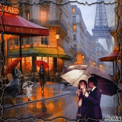 Lluvia en Paris... - GIF animé gratuit