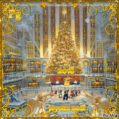 Tree Joyeux Noël ❄ ❄ ❄ 🌙 🌏 - Ilmainen animoitu GIF