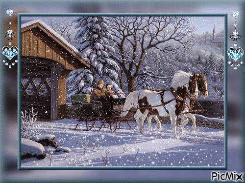 ancien paysage d'hiver - 無料のアニメーション GIF