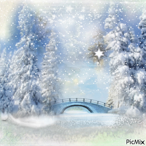 paysage sous la neige - Free animated GIF