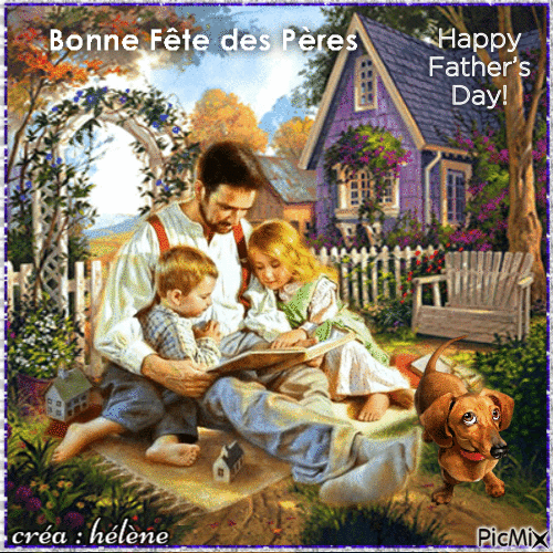 Bonne fête des pères / happy father's  day - Animovaný GIF zadarmo