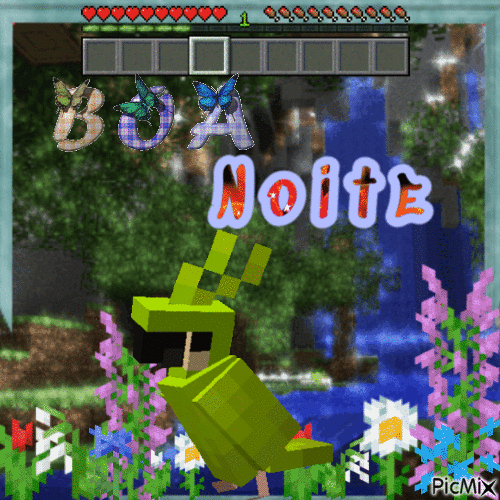 Minecraft Boa Noite Papagaio - Бесплатни анимирани ГИФ
