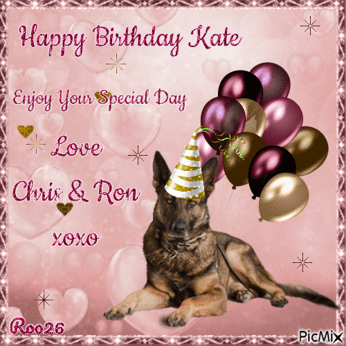 Happy Birthday Kate  (Personal) - Free animated GIF