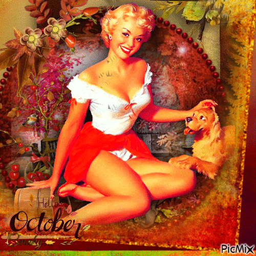 Pin-up d'octobre - Free animated GIF