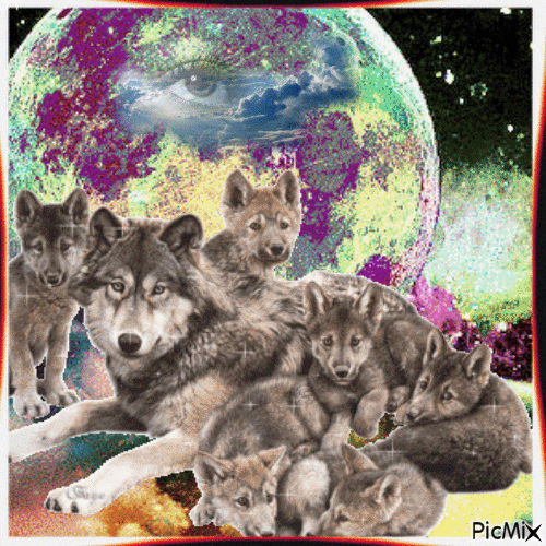 Planète loups - Безплатен анимиран GIF