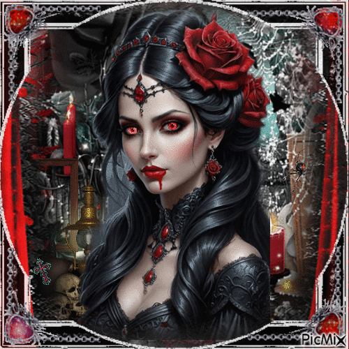 Portrait of a Gothic Woman - Free animated GIF