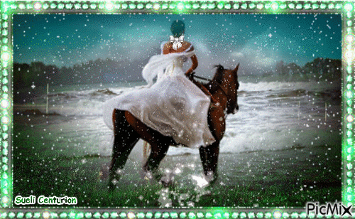 Cavalo na Neve - GIF animé gratuit