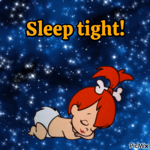 Pebbles Flintstone - Sleep tight! - Animovaný GIF zadarmo