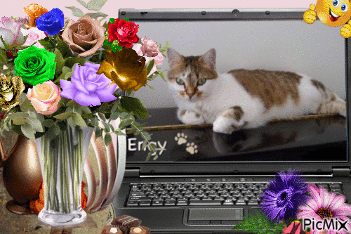 Engy bouquet fleuri - GIF animate gratis