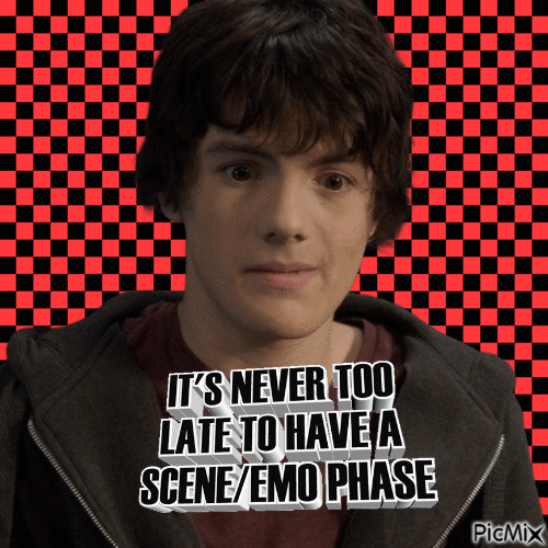 T'S NEVER TOO LATE TO HAVE A SCENE/EMO PHASE - GIF animado grátis
