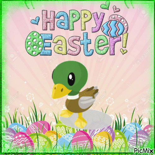 Happy Easter Dawn Duck - Free animated GIF