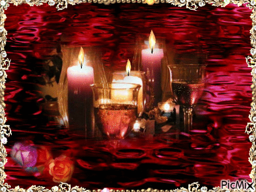 Candles & Wine - Gratis animeret GIF