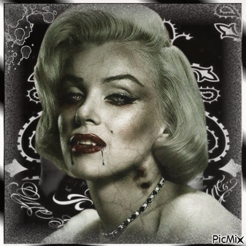Concours : Marilyn Monroe - Gothique en noir et blanc - 免费动画 GIF