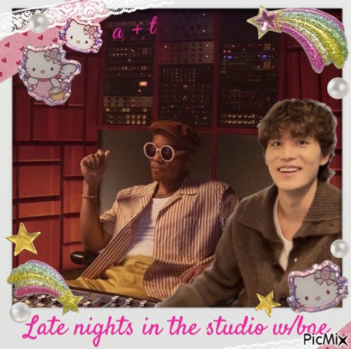 "Late nights in the studio with bae" - gratis png