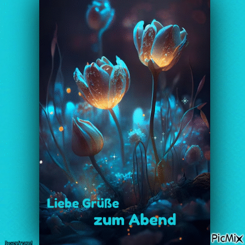Liebe Grüße zum Abend - Бесплатный анимированный гифка