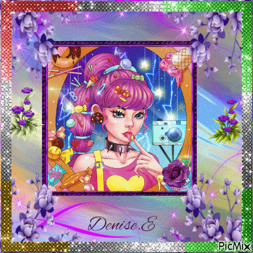 fille violette - Darmowy animowany GIF