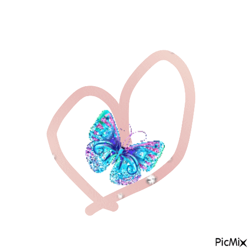 Cœur et papilon - Gratis geanimeerde GIF