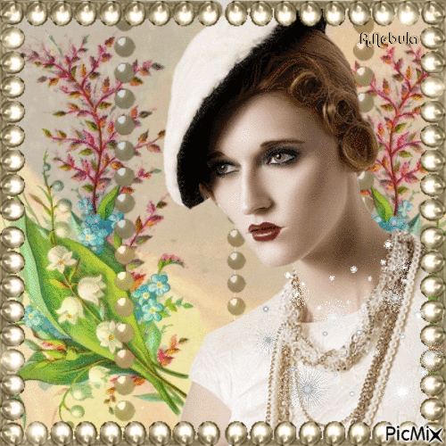 Vintage lady with a hat-contest - GIF animasi gratis