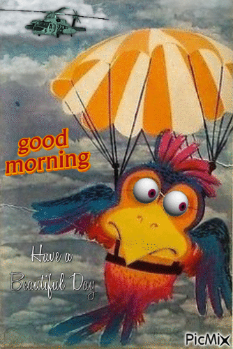 Good Morning, parachute - Ingyenes animált GIF