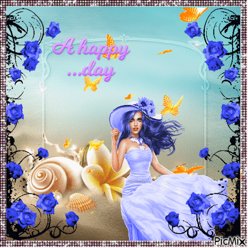 A happy day blue summer - GIF animate gratis