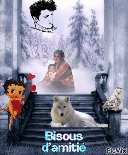 bisous pour toi lassie - Бесплатный анимированный гифка