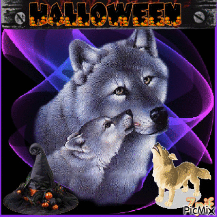 Howling Grey Wolf - GIF animado gratis