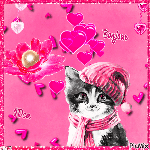 Bonjour les chatons - Free animated GIF
