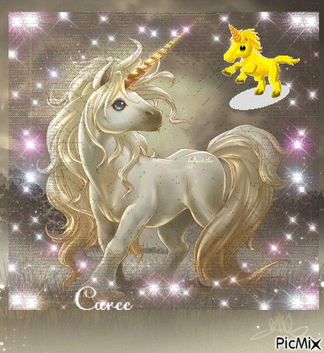 golden unicorn - GIF animé gratuit
