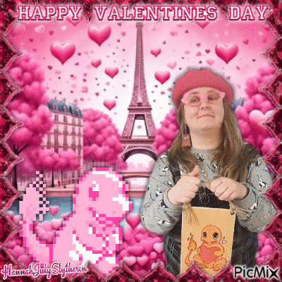 {♥}Happy Valentines Day with Charmander Plaque{♥} - Gratis animeret GIF