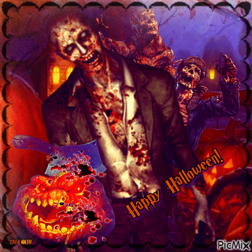 02/10..Zombie d'Halloween....concours - GIF เคลื่อนไหวฟรี