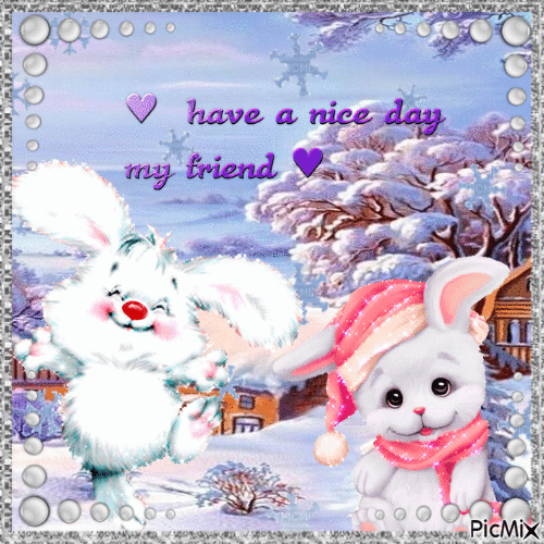 have a nice day winter animal - Free animated GIF