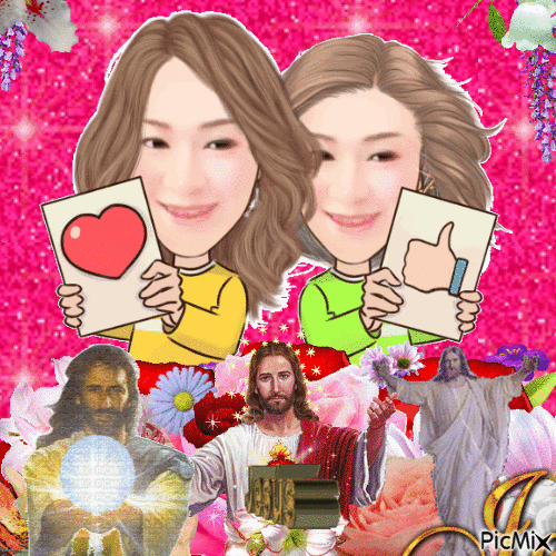 Nina love Jesus - GIF animate gratis
